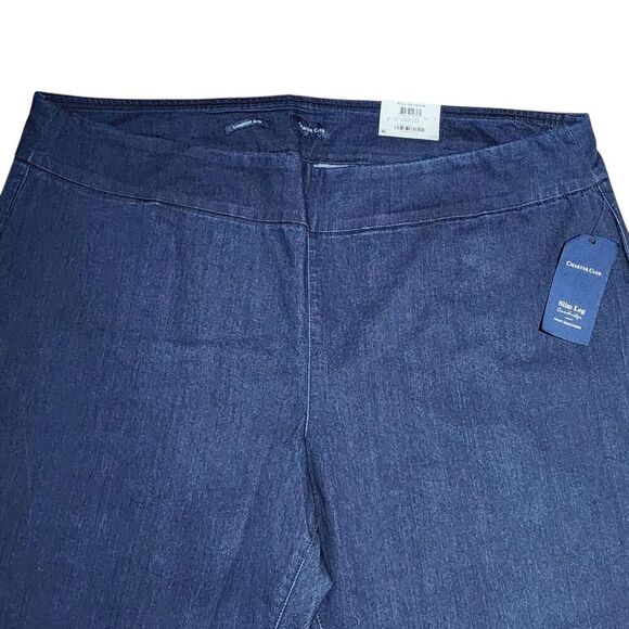 Charter Club‎ Plus Size Cambridge Slim Leg Stretch Blue Denim Pull On Pants 28W - Picture 3 of 16